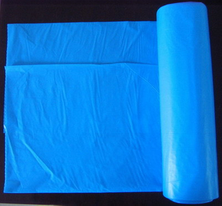 Sac à rouleau en plastique c-plié en C HDPE bleu jetable